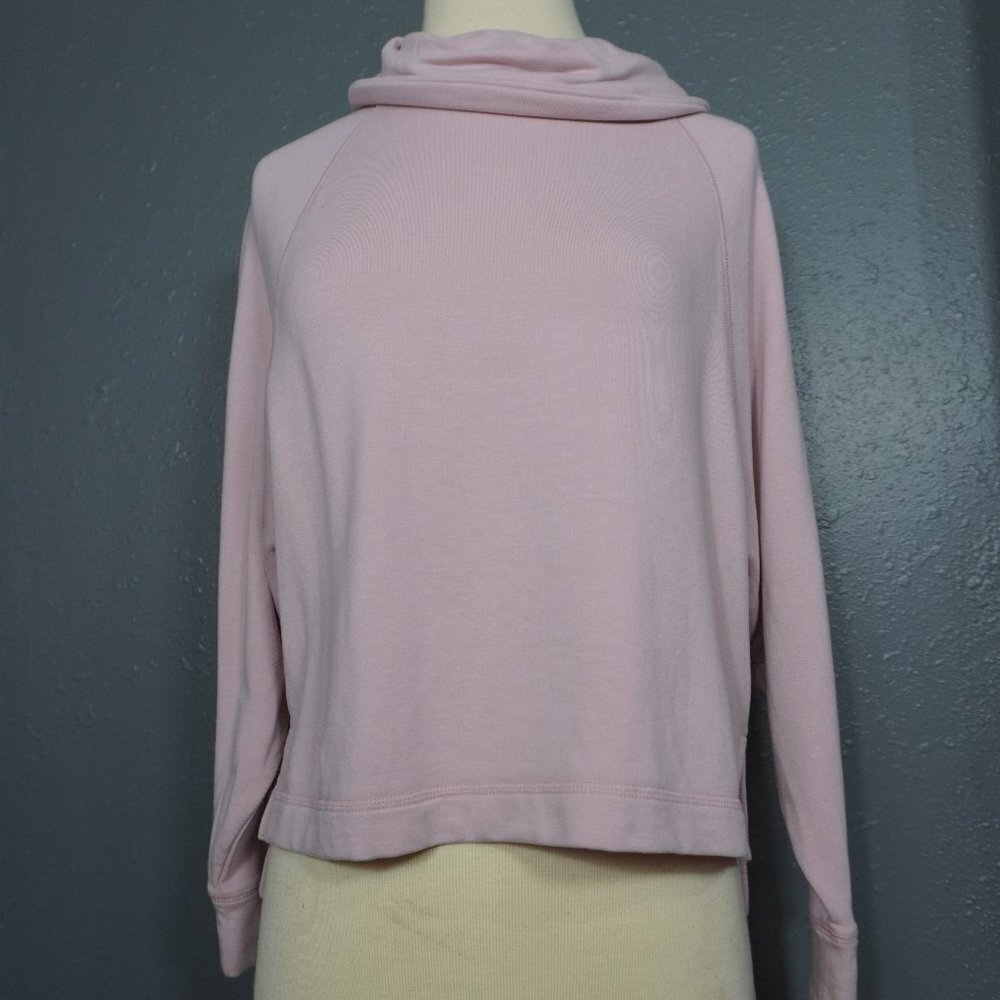 Old Navy Womens Light Pink Cowl Neck Long Sleeve Fleece Sweat Shirt Size Small